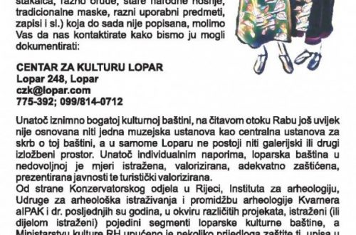 Javni poziv – popisivanje arheološke i etnografske građe
